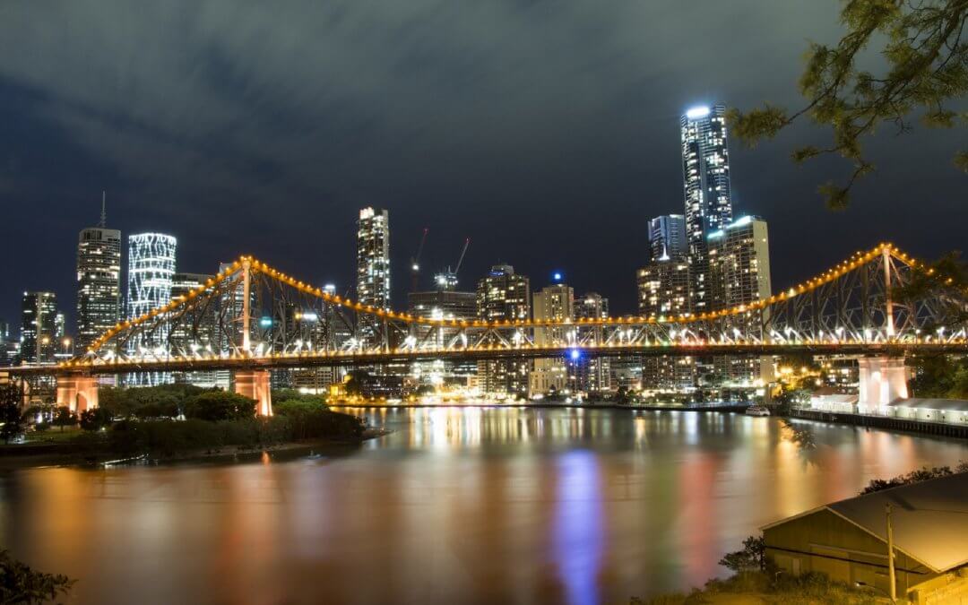 Night lights of story bridge Brisbane